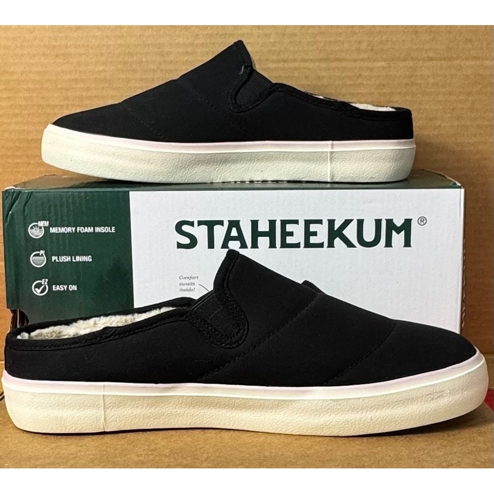 Staheekum Women's Size 8 Black Plush Lined Memory Foam Mule Slip On Shoes